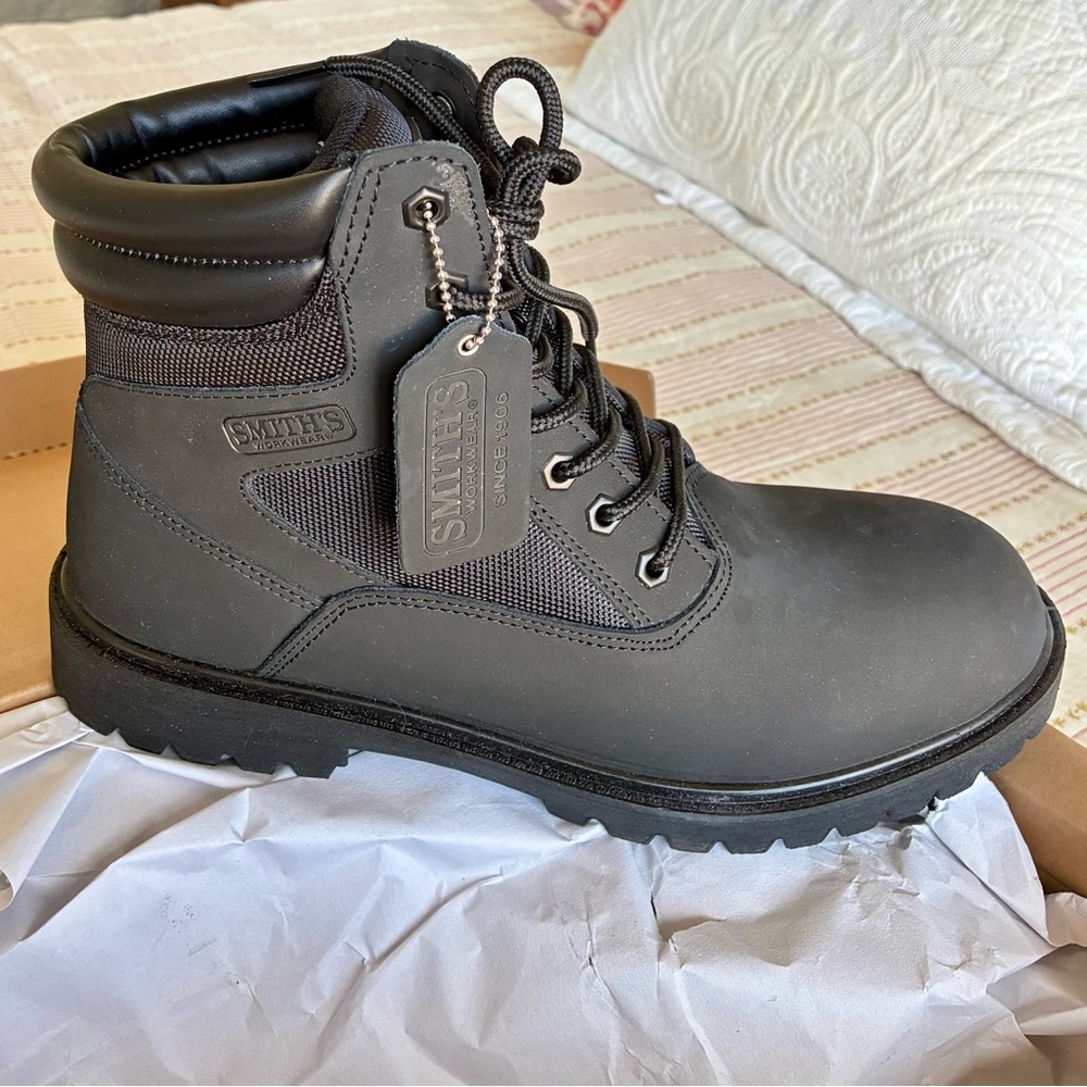 SMITH Black Men's Lace-Up Boots